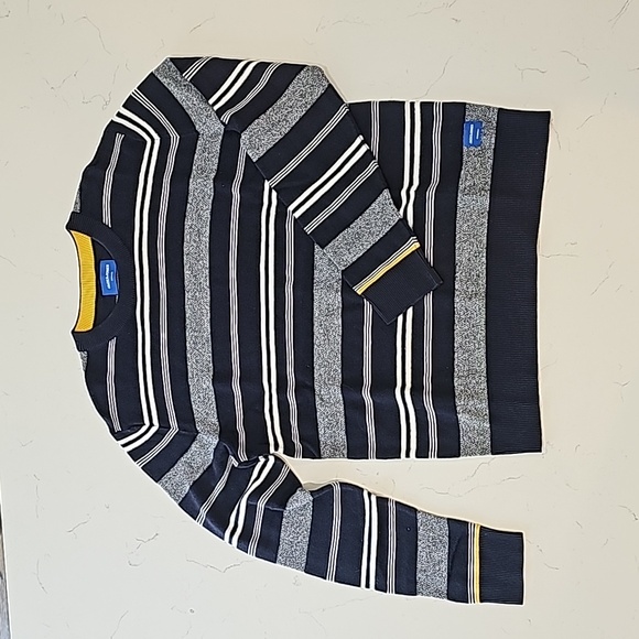 Jack & Jones Mens Sweater, Size Large, Navy Blue and White Stripes, Light Weight - Picture 1 of 5